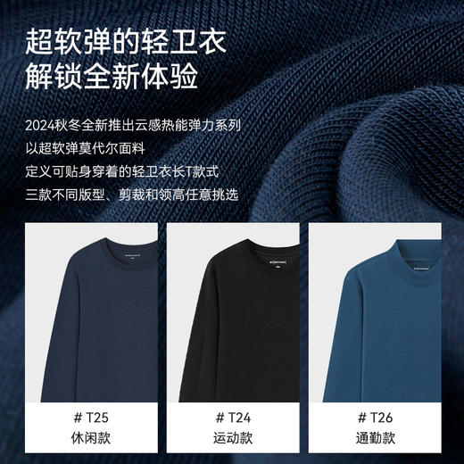 十如仕针织半高领莫代尔四面弹立云感热能通勤轻卫衣-T25 商品图4