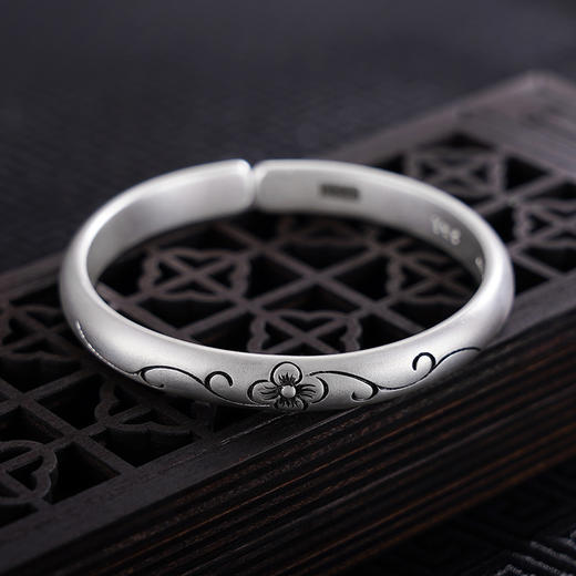 【幸福花影】子佩集S999银手工手镯原创设计【55061211】2407 商品图4