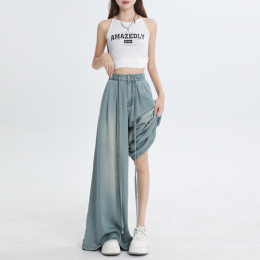 百媚生 天丝薄款大喇叭牛仔裤H9551 商品图2