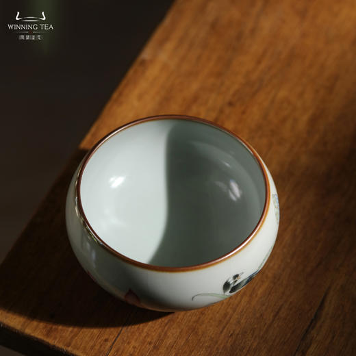 问鼎汝瓷鼎峰柴窑禅定杯（莲蓬鸟） 商品图2