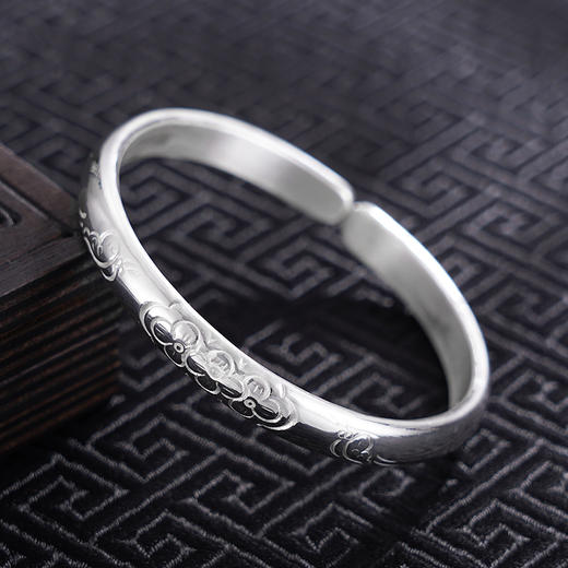 【繁花之恋】子佩集S999银手工手镯原创设计【55061114】2407 商品图1