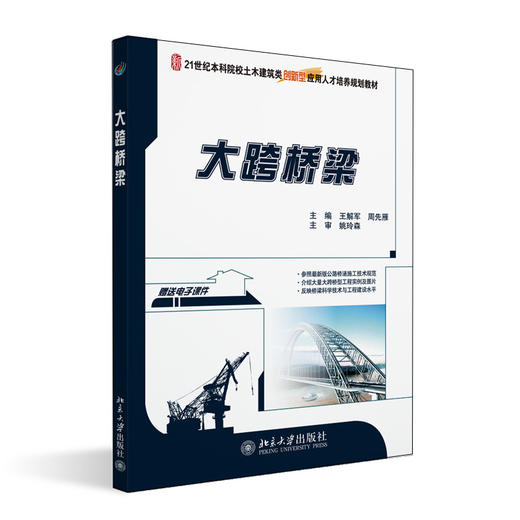 大跨桥梁 王解军，周先雁 著 北京大学出版社 21世纪全国本科院校土木建筑类创新型应用人才培养规格 商品图0