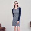 西遇连帽插肩撞色女新款修身显瘦灰色长袖针织连衣裙D1838163 商品缩略图2