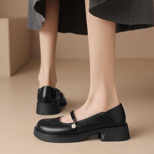 ZHR则则玛丽珍单鞋2024夏季软底轻便一脚蹬裙子温柔平底法式皮鞋 商品图4