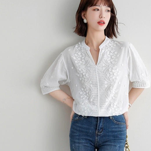 LPIUTY重工刺绣花朵短袖-B08ZJ-80403（下单3-7天发货） 商品图5