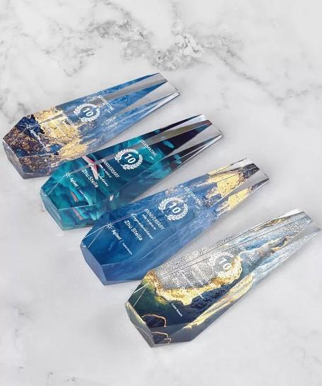 彩印奖杯创意定制水晶奖杯定做免费刻字冠军团队优秀员工颁奖纪念 商品图3