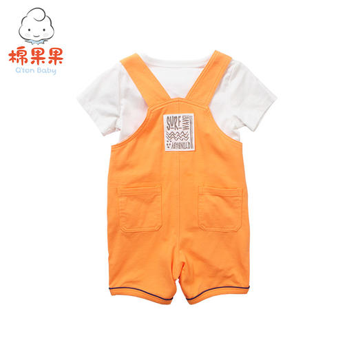 棉果果夏季男童女童卡通短袖背带裤套装M212309218255 商品图2