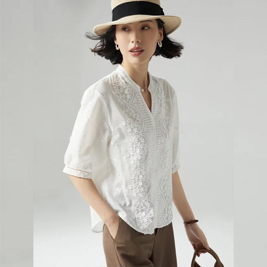 LPIUTY重工刺绣花朵短袖-B08ZJ-80403（下单3-7天发货） 商品图1