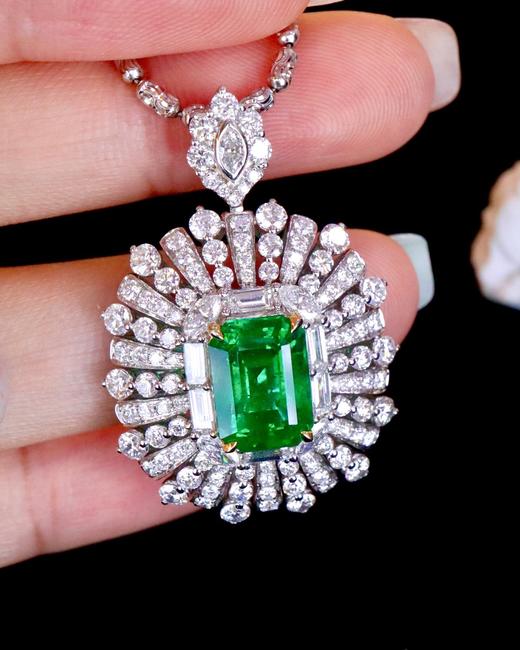 3.60ct 祖母绿戒指吊坠 商品图5