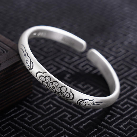 【花蝶相约】子佩集S999银手工手镯原创设计【55061214】2407 商品图3