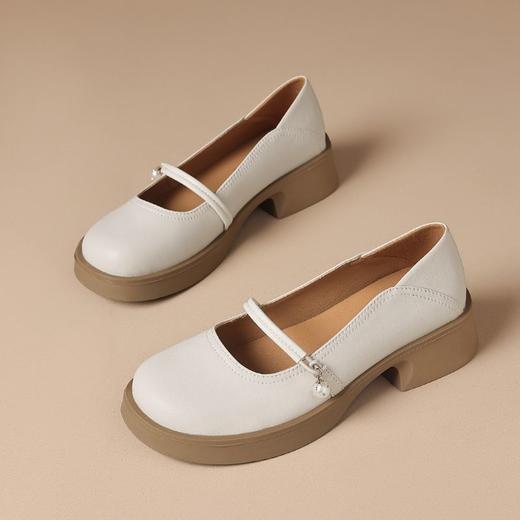 ZHR则则玛丽珍单鞋2024夏季软底轻便一脚蹬裙子温柔平底法式皮鞋 商品图9