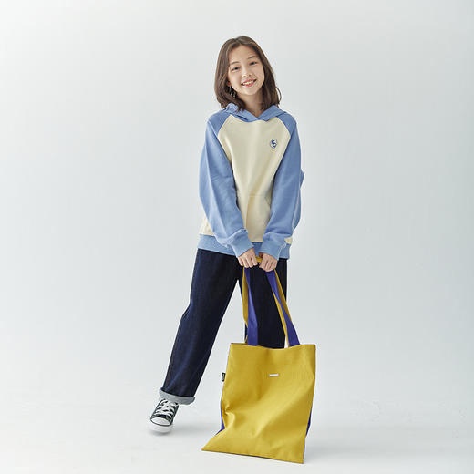 棵初新品秋季童装插肩拼色连帽卫衣亲子款全棉休闲套头上衣 商品图1