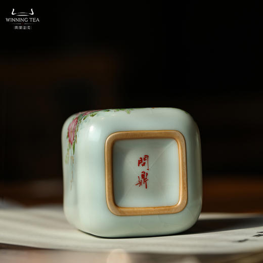问鼎汝瓷鼎峰系列天青青方杯（花卉） 商品图5