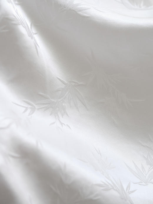 盛唐牡丹 |竹叶纹珍珠白真丝背心 商品图1