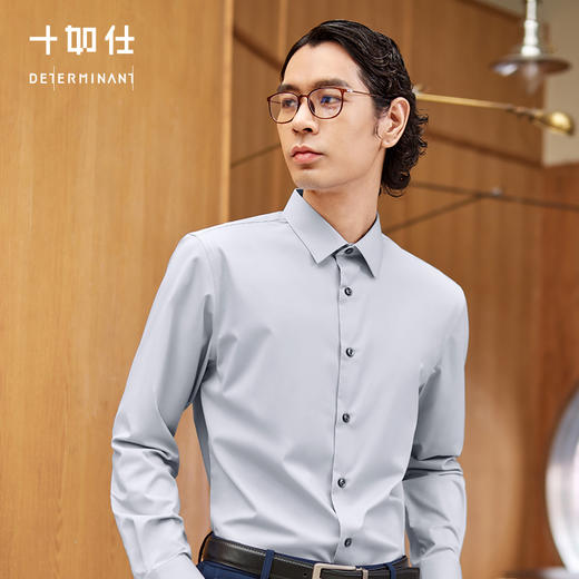 十如仕直尖领斜纹云感长袖衬衫-202-03 商品图10