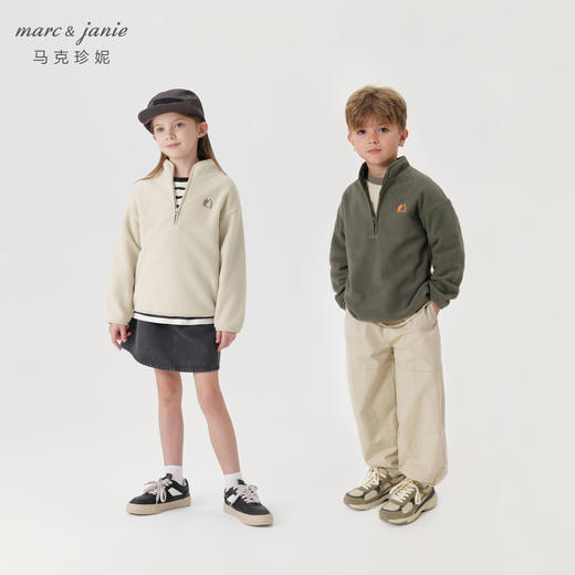 【抗静电】马克珍妮男女童山系户外柔软摇粒绒卫衣秋装新款241152 商品图0