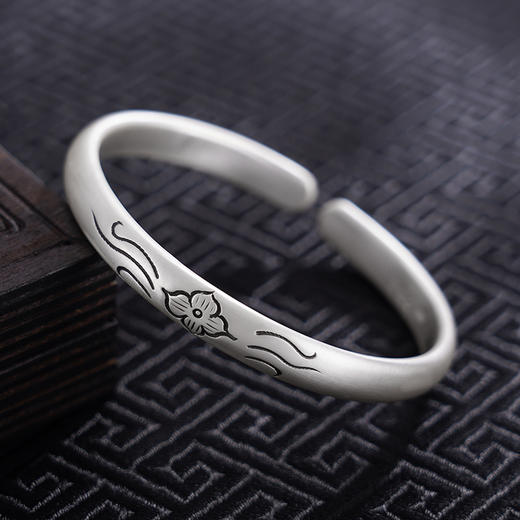 【花影柔风】子佩集S999银手工手镯原创设计【55061222】2407 商品图1