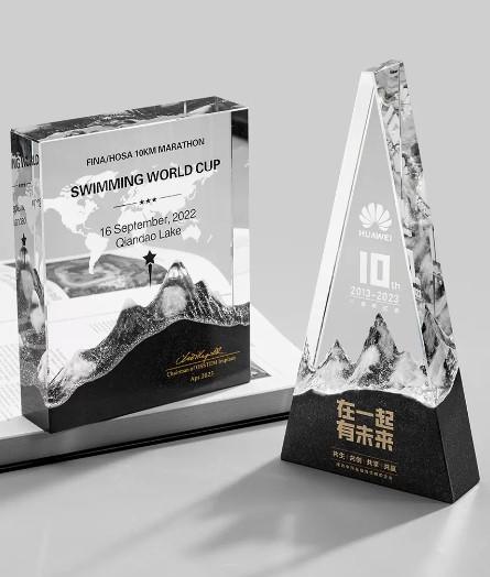 水晶奖杯定制定做创意年会奖杯优秀员工冠军团队颁奖奖座订制 商品图0