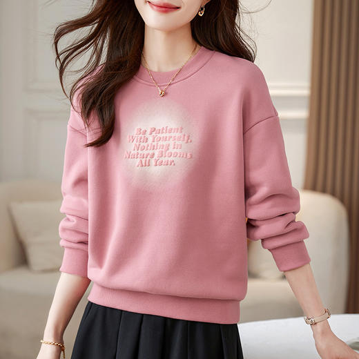 百媚生 圆领卫衣女春秋薄款外套S82340052 商品图0