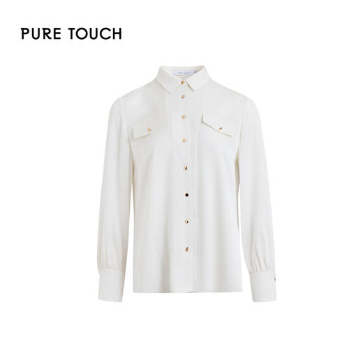 pure touch桑蚕丝白色长袖衬衫1301243354 商品图4