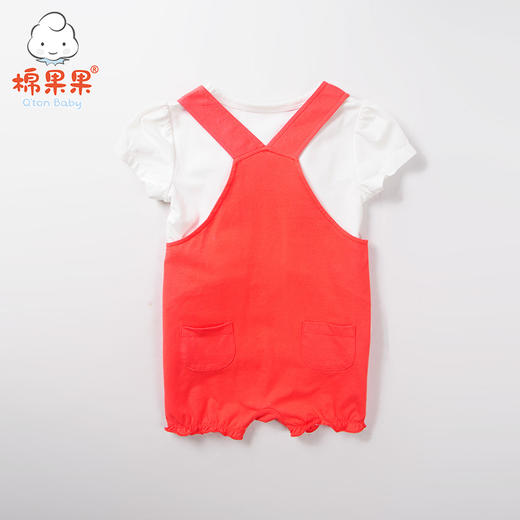 棉果果夏季短袖男童女童小兔子背带裤套装M222309218312 商品图3