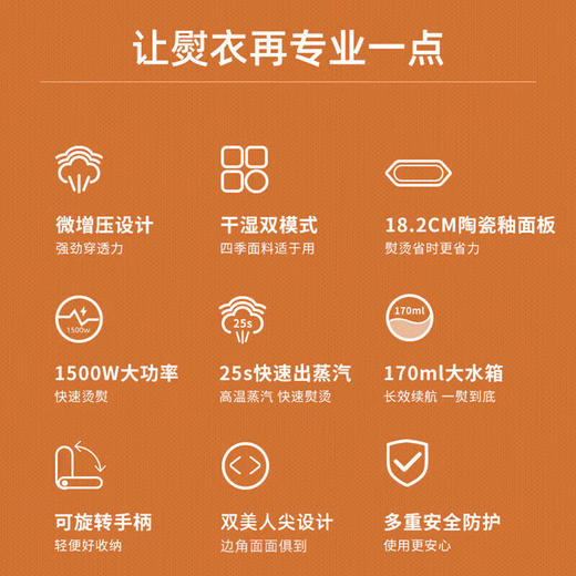 【小家电】米技生活（Design Germany）手持挂烫机电熨斗绵密蒸汽高温除菌 EL-P1508 时尚灰 HF 商品图1