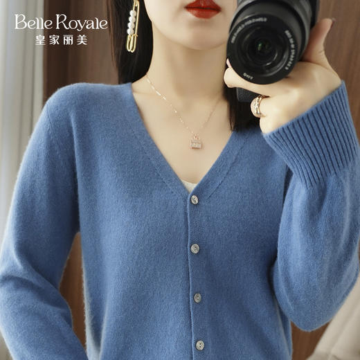 V领针织衫女士高级感百搭春秋款打底上衣SZ2713 商品图0