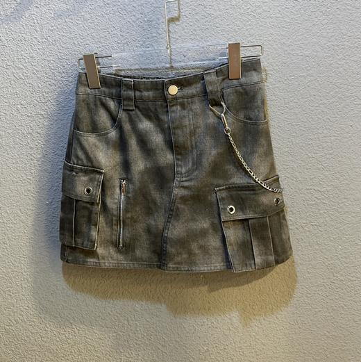 1-17GD双口袋链条工装半裙40530（灰） 夏季 142170150321 商品图0