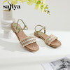 Safiya/索菲娅2024夏波西米亚风复古外穿平底休闲一字带凉鞋 SF42115022 商品缩略图0