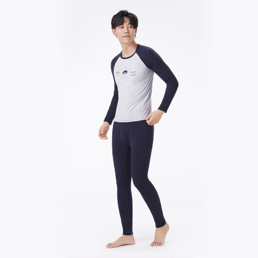 都市丽人都市锋尚保暖衣轻暖套装棉拉架薄男士保暖衣棉质套装FWT1B8 商品图2