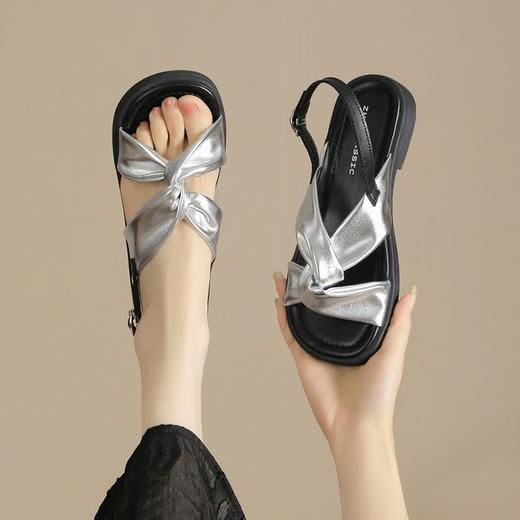 ZHR则则小香风简约时尚平底凉鞋女2024夏季新款百搭轻便韩版女鞋 商品图8