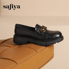 Safiya/索菲娅学院风深口粗跟金属扣百搭英伦厚底乐福鞋 SF43112063/SFD1112063 商品缩略图3