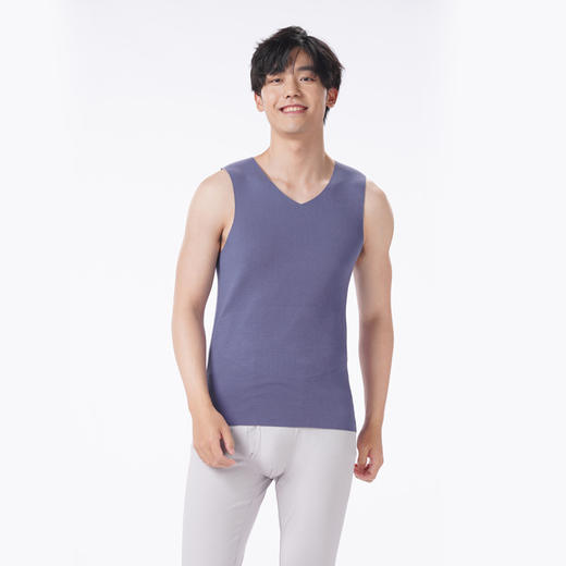 都市丽人都市锋尚保暖衣舒暖单件背心天丝德绒膨体绒中厚男士保暖衣保暖背心FWT4A3 商品图1