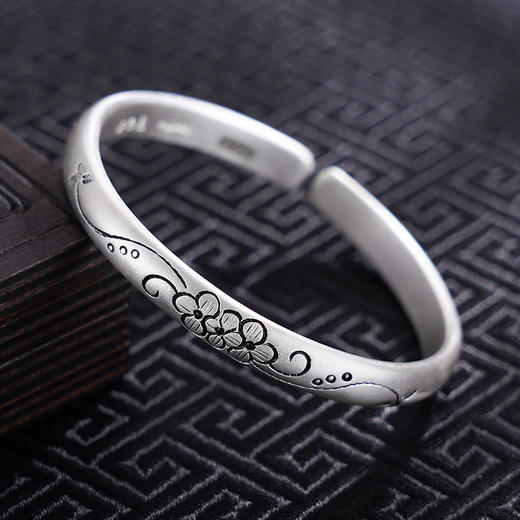 【花语呢喃】子佩集S999银手工手镯原创设计【55061218】2407 商品图1