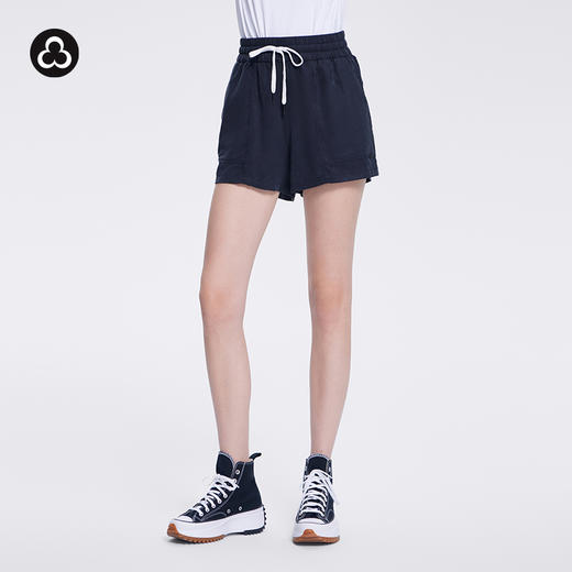 TITIKA休闲短裤垂感宽松透气运动裤 弹力腰头黑色三分裤 curve me11143 商品图0