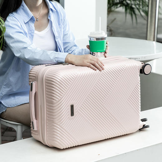 Diplomat外交官商务万向轮拉杆箱旅行箱TSA密码箱行李箱DS-130 磨砂粉色- 拉链 28英寸 商品图2