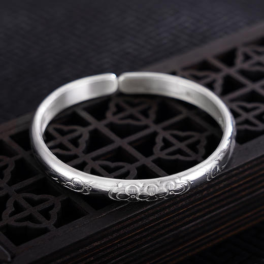 【繁花之恋】子佩集S999银手工手镯原创设计【55061114】2407 商品图3