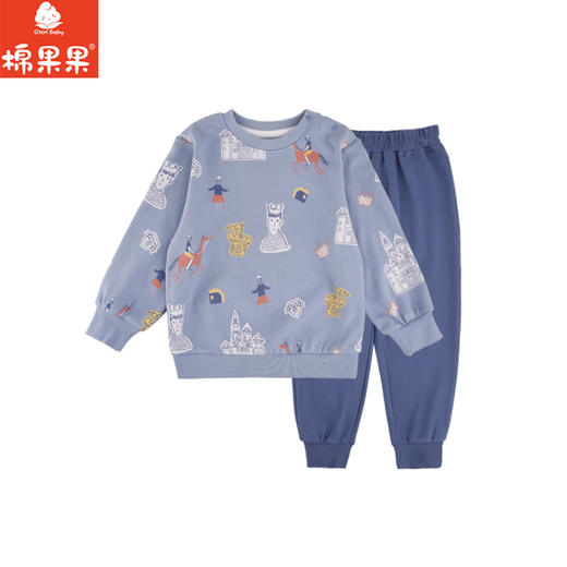 棉果果秋季新品5A抗菌有机棉纱男童90-130码码中大童外出套头套装M311302424505 商品图1