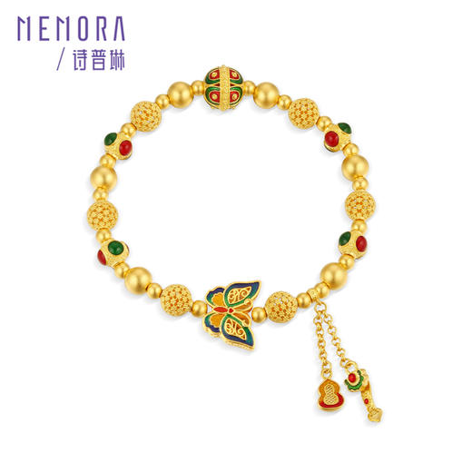 蝶舞系列足金手链 蝴蝶金珠手串 黄金如意葫芦手链女士礼物【按克计价黄金2】MEMORA诗普琳GB284201 商品图1