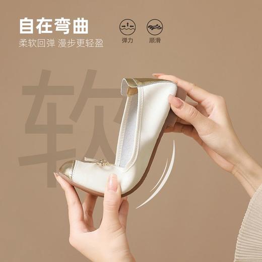 ZHR浅口单鞋女2024新款拼色软底女鞋法式复古蛋卷鞋ins通勤奶奶鞋 商品图3