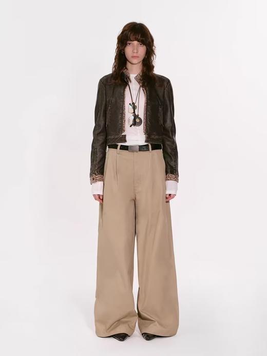 出逃赤岗西/24AWK105/解构设计感腰头双褶休闲裤 商品图2