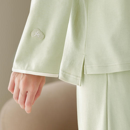 芬腾情侣睡衣春秋季纯棉长袖套装女士青年宽松休闲加大码男家居服 商品图3