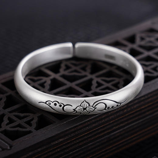 【花语心愿】子佩集S999银手工手镯原创设计【55061206】2407 商品图3