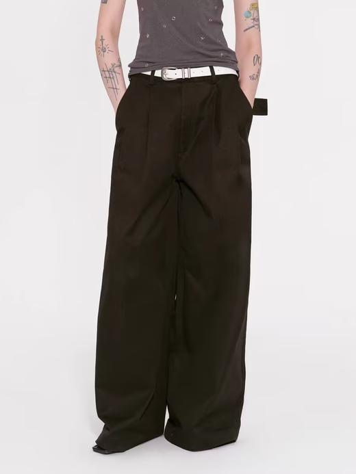 出逃赤岗西/24AWK105/解构设计感腰头双褶休闲裤 商品图0