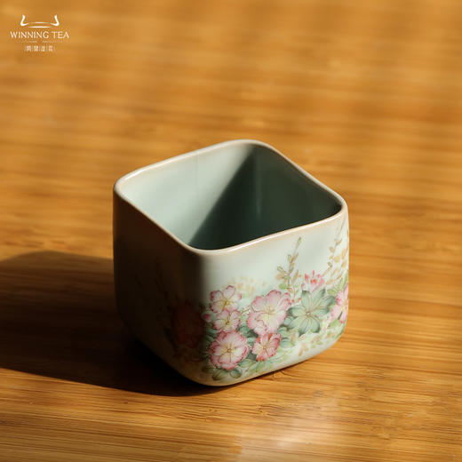 问鼎汝瓷鼎峰系列天青青方杯（花卉） 商品图3