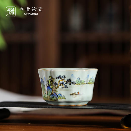 问鼎鼎青系列簪花杯（青绿山水）（缺货） 商品图0