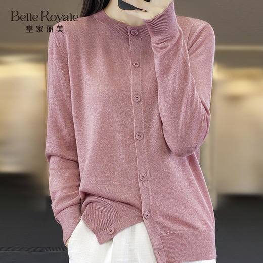 春秋针织开衫银丝针织衫女士打底上衣SZ2701 商品图1