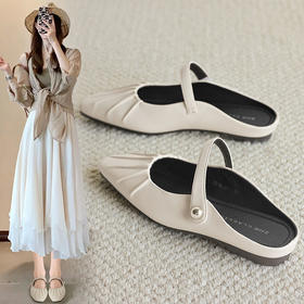 ZHR超仙包头半拖鞋女2024夏季新款懒人一脚蹬凉拖鞋玛丽珍单鞋