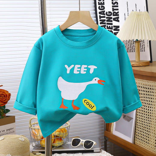 稚奴萌儿童长袖纯棉T恤秋季新款T恤拼色男女宝宝上衣百搭上衣80-160cm【3件起单拍不发】 商品图1