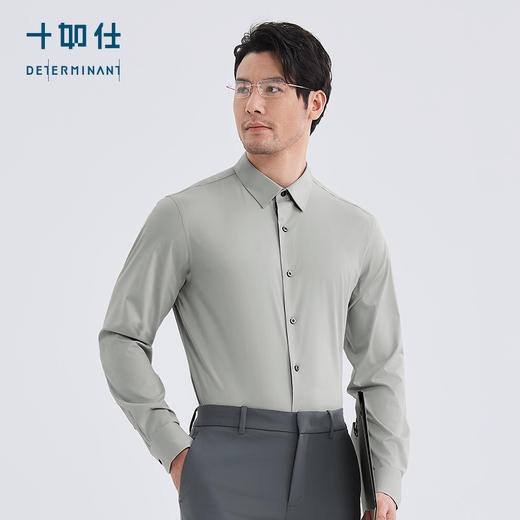 十如仕直尖领斜纹云感长袖衬衫-202-03 商品图8